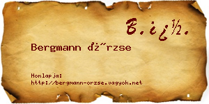 Bergmann Örzse névjegykártya